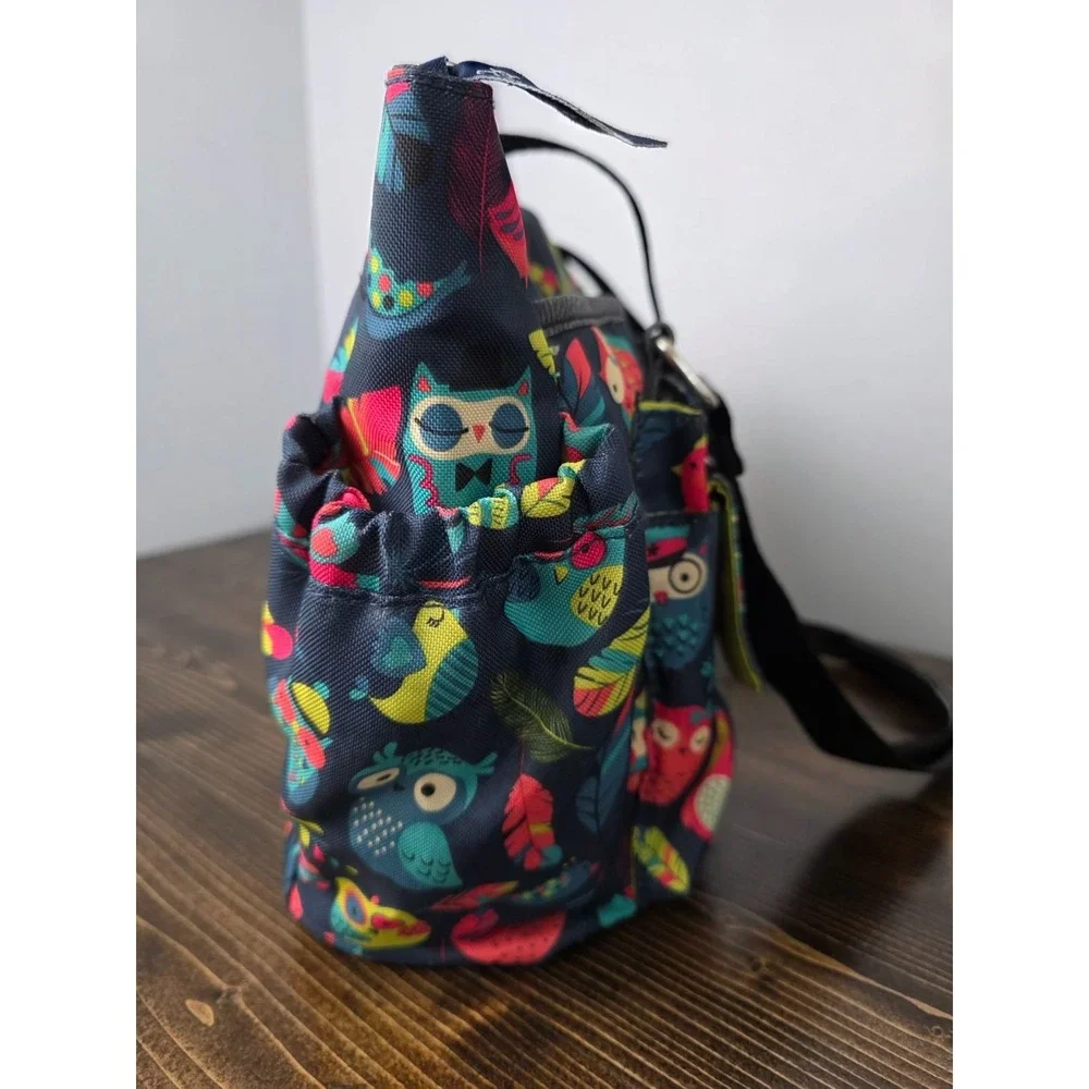 Lily Bloom Shoulder Bag Purse Owls Birds Colorful‎ Multicolor Satchel Handbag